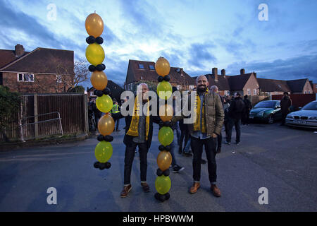 Sutton, UK. 20th Feb, 2017. General views before the FA Cup Fifth Round match between Sutton United and Arsenal at Borough Sports Ground on February 20th 2017 in Sutton, England. Credit: Daniel Chesterton/Alamy Live News Stock Photo