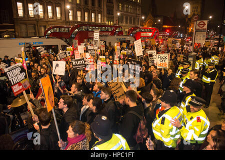 London UK. 20th Feburary 2017. Protesters gather in Parliament Square to coincide with a debate over the prospect of a Donald Trump state visit to the UK later this year. Credit: Michael Tubi/Alamy Live News Stock Photo