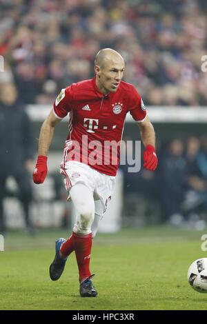 Munchen, Germany. 7th Feb, 2017. Arjen Robben (Bayern) Football/Soccer : German 'DFB Pokal' 3rd round match between Bayern Munchen 1-0 Vfl Wolfsburg at the Allianz Arena in Munchen, Germany . Credit: Mutsu Kawamori/AFLO/Alamy Live News Stock Photo