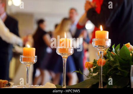Dancing couples during party or wedding celebration Stock Photo