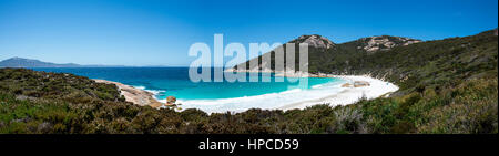 Panorama of Little Beach landscape in Two Peoples Bay Reserve near Albany, Western Australia Stock Photo