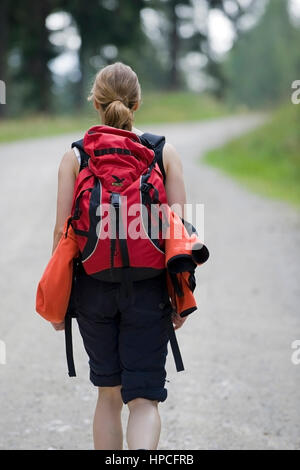 Frau beim Wandern - wanderer Stock Photo