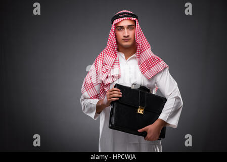 Arab businessman on gray background Stock Photo