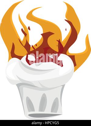 Illustration burning cooking hat for creative use in graphic design Stock Vector