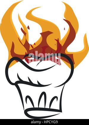 Illustration Icon burning cooking hat for creative use in graphic design Stock Vector