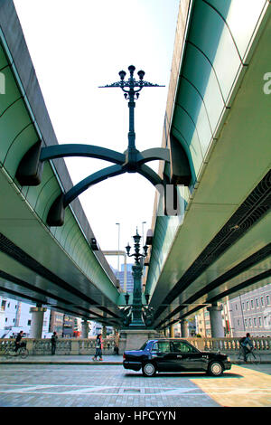 Metropolitan Expressway Runs Above Nihonbashi Bridge in Chuo Tokyo Japan Stock Photo