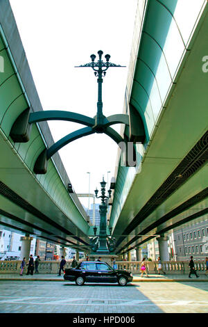 Metropolitan Expressway Runs Above Nihonbashi Bridge in Chuo Tokyo Japan Stock Photo