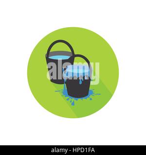 icon two buckets on isolated white background. Illustrations used for print, website, smartphone, wallpaper, ornaments, decorations, etc Stock Vector