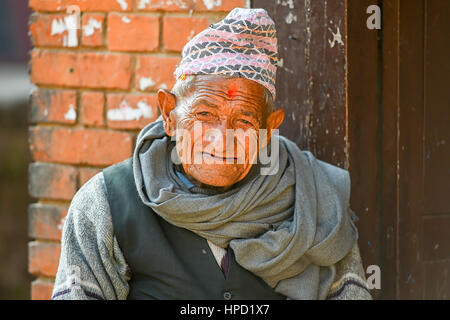 Faces of Nepali people in Kathmandu,Nepal. Stock Photo