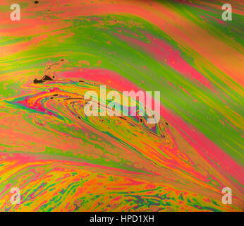 Psychedelic background blur made from soap bubble Stock Photo