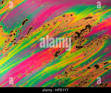 Psychedelic background blur made from soap bubble Stock Photo