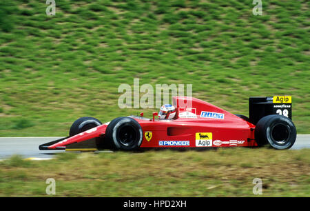 1991 Jean Alesi French Ferrari 642 Spa Belgian GP dnf Stock Photo