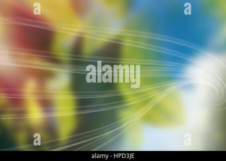 Coloured background with shiny lines against trees against sky Stock Photo