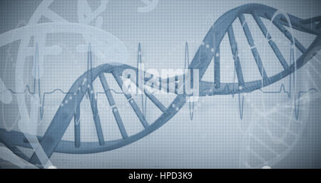 Red spiral dna pattern over white background Stock Photo