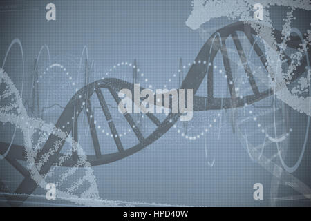 Red spiral dna pattern over white background Stock Photo