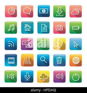 Icon Collection Vector Application Content Stock Vector
