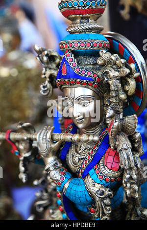 Sri Krishna Statue, brass, Lord Krishna Brass Statue Playing flute for temple / Gift (Photo Copyright © by Saji Maramon) Stock Photo