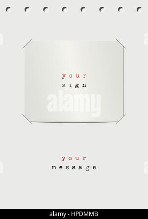Tucked paper card display template Stock Vector