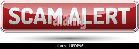 Scam Alert Button Stock Vector