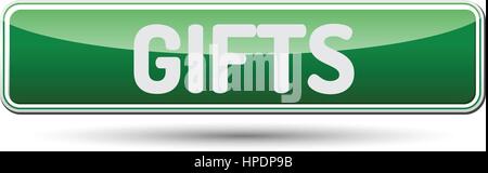 Gifts - Abstract beautiful button with text. Stock Vector