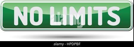 NO LIMITS - Abstract beautiful button with text. Stock Vector