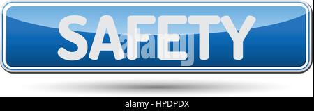 SAFETY - Abstract beautiful button with text. Stock Vector