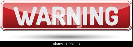 WARNING - Abstract beautiful button with text. Stock Vector