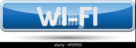 WI-FI - Abstract beautiful button with text. Stock Vector