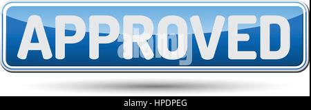 APPROVED - Abstract beautiful button with text. Stock Vector