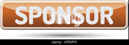 SPONSOR - Abstract beautiful button with text. Stock Vector