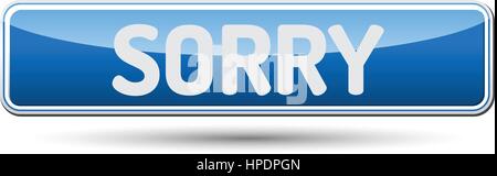 SORRY - Abstract beautiful button with text. Stock Vector