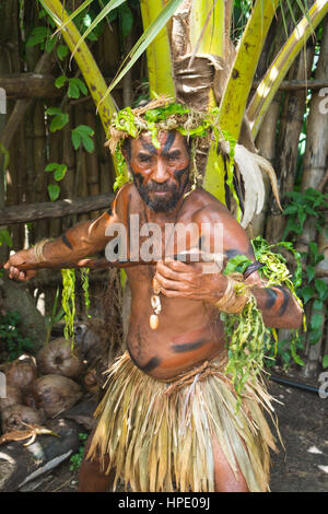 Warrior on Aneityum Island Vanuatu Stock Photo