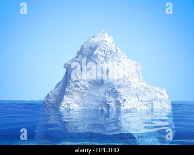 3d rendering iceberg floating on blue ocean Stock Photo