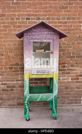 Little Free Library box in Heritage Square in downtown Phoenix, AZ, USA. Stock Photo