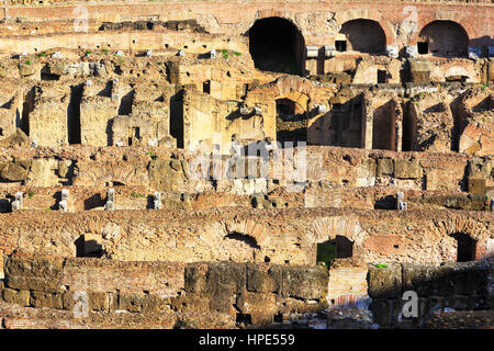 Interior of the 1st century Flaviam amphitheatre known as the Colosseum, Rome, Italy Stock Photo