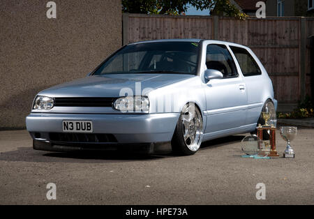 Show winning modified Mk4 VW Golf car Stock Photo