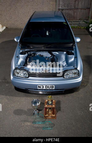 Show winning modified Mk4 VW Golf car Stock Photo