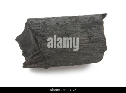 many pieces of charcoal isolated on white background Stock Photo