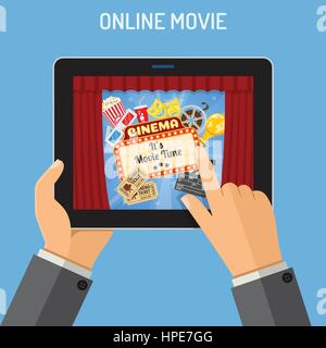 online movie concept Stock Vector