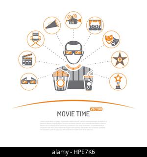 Cinema and Movie concept Stock Vector
