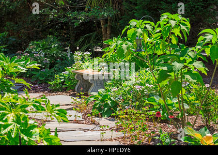 Garden path in South Carolina Stock Photo