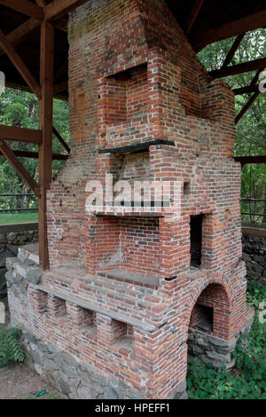 Fireplace in the Samuel Hartwell house in Minute Man National Historical Park, Middlesex County, Massachusetts, United States. Stock Photo