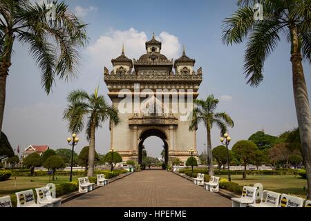 Vientiane, Laos - March 23, 2014 in Vientiane, capital of Laos, situated on the Mekong River, in the central-western. Stock Photo