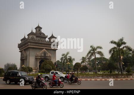 Vientiane, Laos - March 23, 2014 in Vientiane, capital of Laos, situated on the Mekong River, in the central-western. Stock Photo