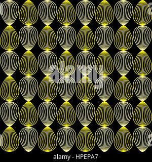 Simple shell outline pattern - seamless editable vector background tile Stock Vector