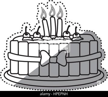 Delicious birthday cake Stock Vector