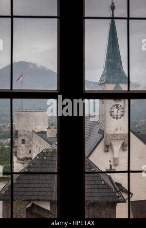 View inside the fortress Hohensalzburg, at right St George church, Salzburg, Austria Stock Photo