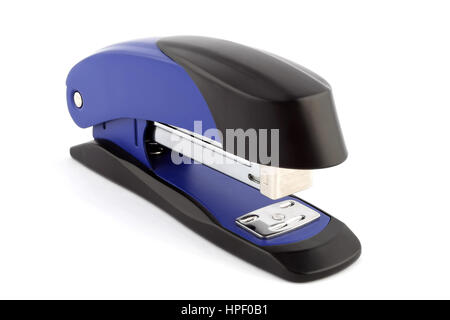 one blue stapler isolated on white background Stock Photo