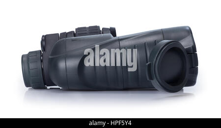 side view of  binoculars isolated on white background. Field glasses isolated on white Stock Photo