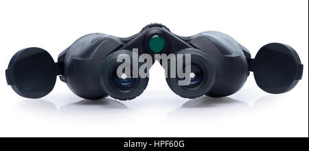 rear view of binoculars isolated on white background. Field glass isolated on white Stock Photo
